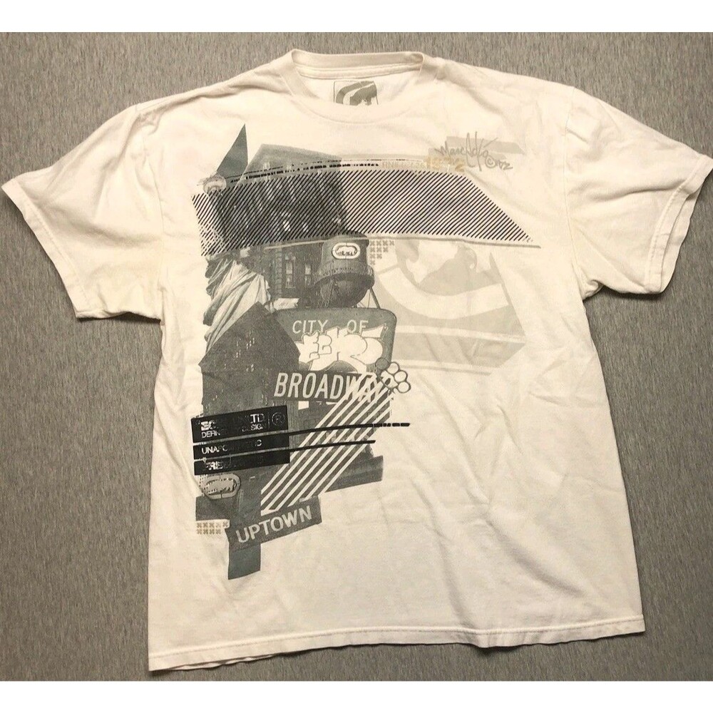 Ecko Unltd Vintage Cream AOP Graffiti T-Shirt Large